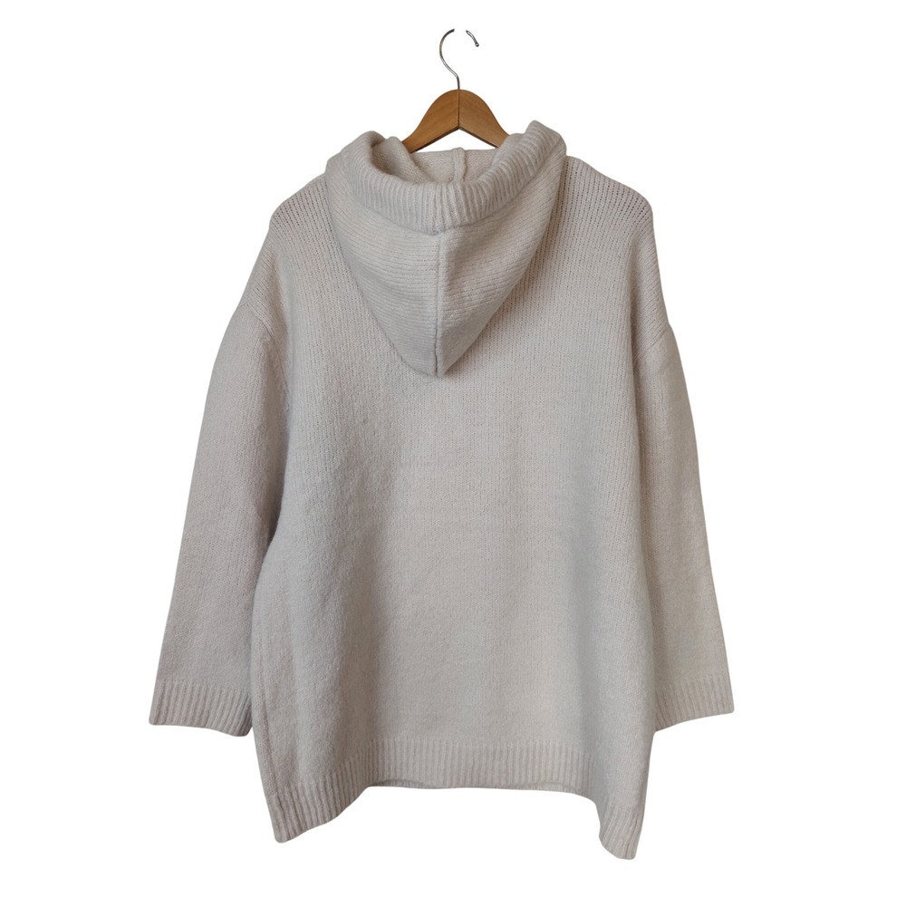 Industry Republic Cream Alpaca Blend Oversized Knit Hoodie Sweater Size S/P NWT - Picture 4 of 9